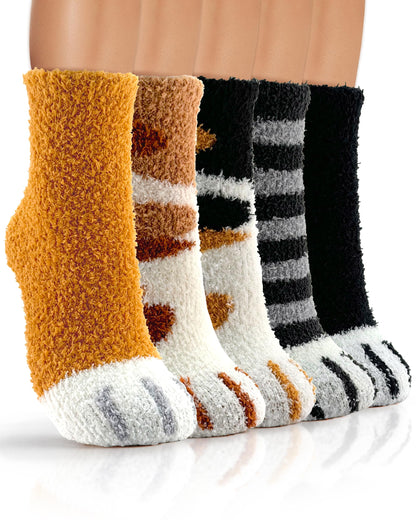 TEHOOK Warm & Cozy Valentines Gifts for Women, Fluffy Fuzzy Plush Sleeping Slipper Socks - Soft Warm Fabric