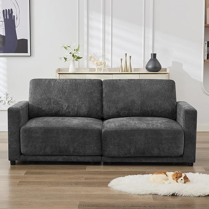 77.4" Chenille Modular Loveseat Oversized Upholstered 2 Seater Sectional Sofa