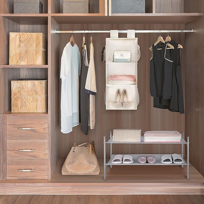 MAX Houser 3-Shelf Hanging Closet Organizer, Hanging Sweater Organizer