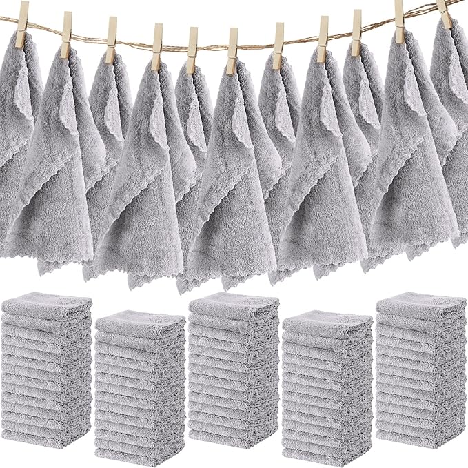 Newwiee 100 Pcs Washcloths Bulk Quick Drying Bathroom Wash Clothes 12 x 12 Inch