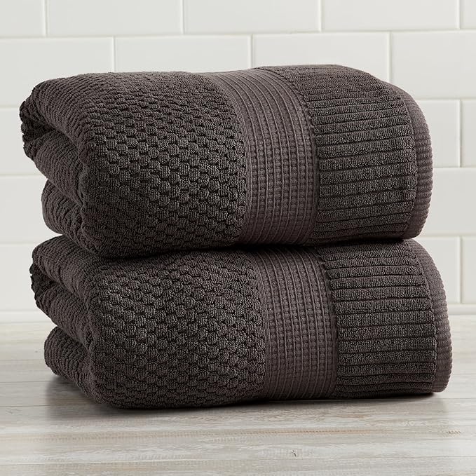 NY Loft 100% Cotton 2 Pack Bath Sheet Towel Set | Absorbent Quick-Dry Oversize