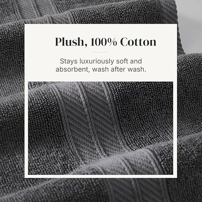 Modern Threads Trefoil Filigree 6-Piece 100% Cotton Towel Set – Reversible Yarn