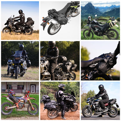 Rhinowalk Motorcycle Saddle Bags Waterproof Motorbike Panniers Tail Side Bag Motor Powersports Luggage for Most Motorcycles Adventure Travel Long Rides, 18L (9L*2), Black 1 Pair