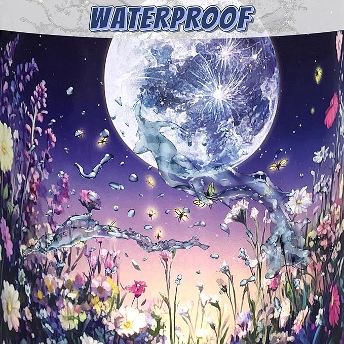 Moon Laundry Basket Oxford Cloth Night Sky Colorful Floral Butterfly Laundry