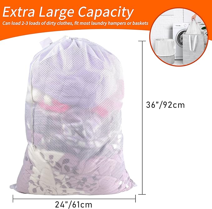 Polecasa Extra Heavy Duty Large Diamond Mesh Laundry Bags