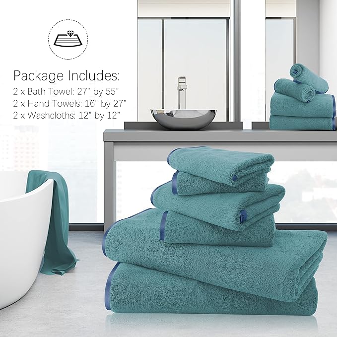 TENSTARS Luxury Silk Hemming Towel Set