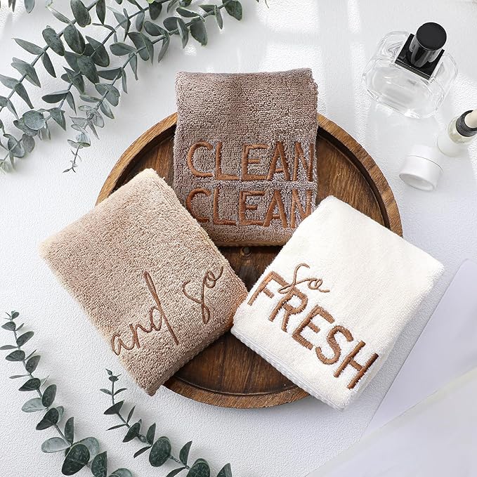 3 Pcs So Fresh and So Clean Clean Farmhouse Decorative Hand Towels