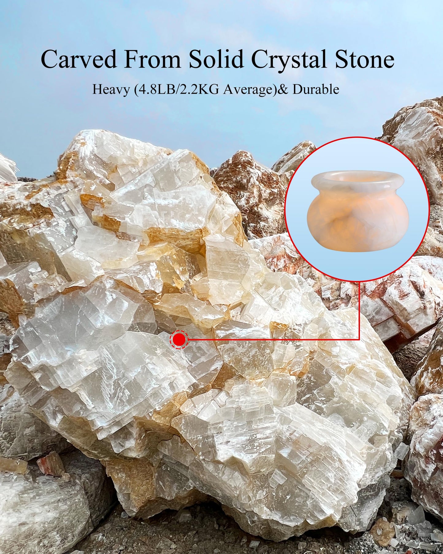 Natural Calcite Tealight Candle Holder, Crystal Bowl, Hand Carved Solid Stone Bowl, Unique Crystal Pattern, Decorative Candle Holder for Home Decor, Bathroom, Meditation, Gift