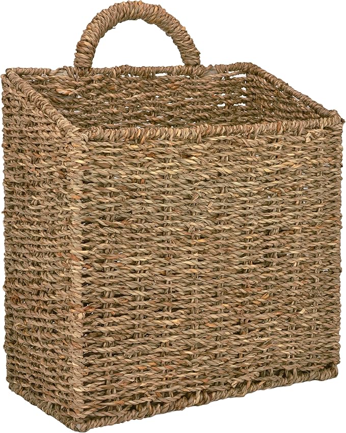 MyGift Wall Basket Hanging Storage Basket, Large Decorative Baskets, Magazine