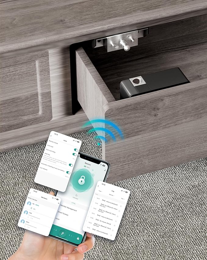 Smart Cabinet Lock Hidden Invisible RFID Kid Keyless Drawer Locks