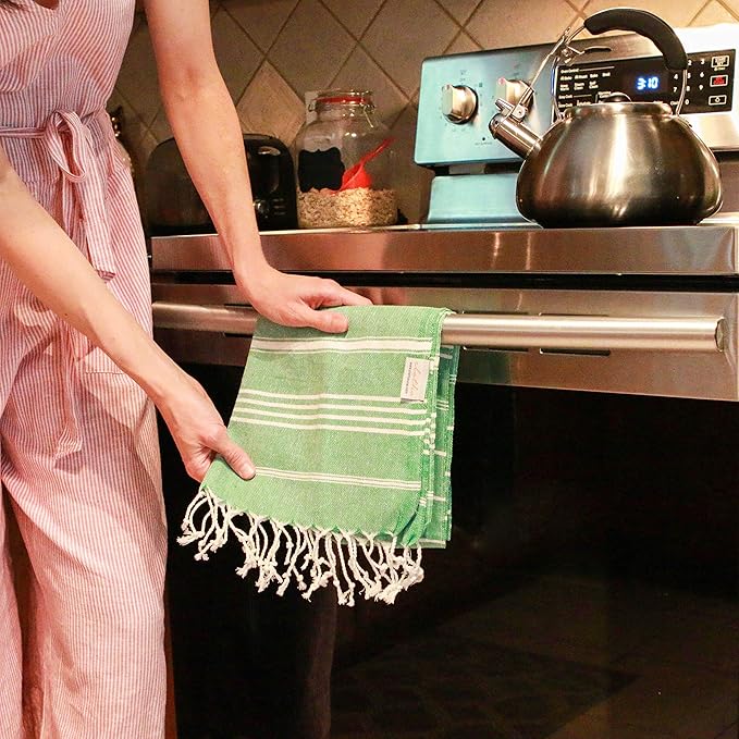 Clotho Decorative Kitchen Towels and Dishcloths Set of 4 |100% Cotton 18 x 40
