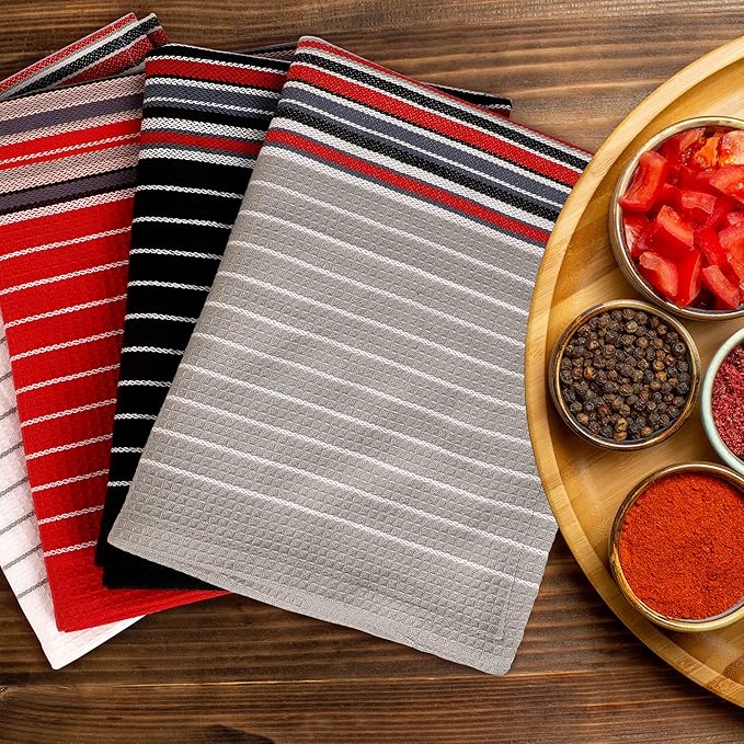 Urban Villa Kitchen Towels Extra Large Premium Salsa Stripes Dish Towels