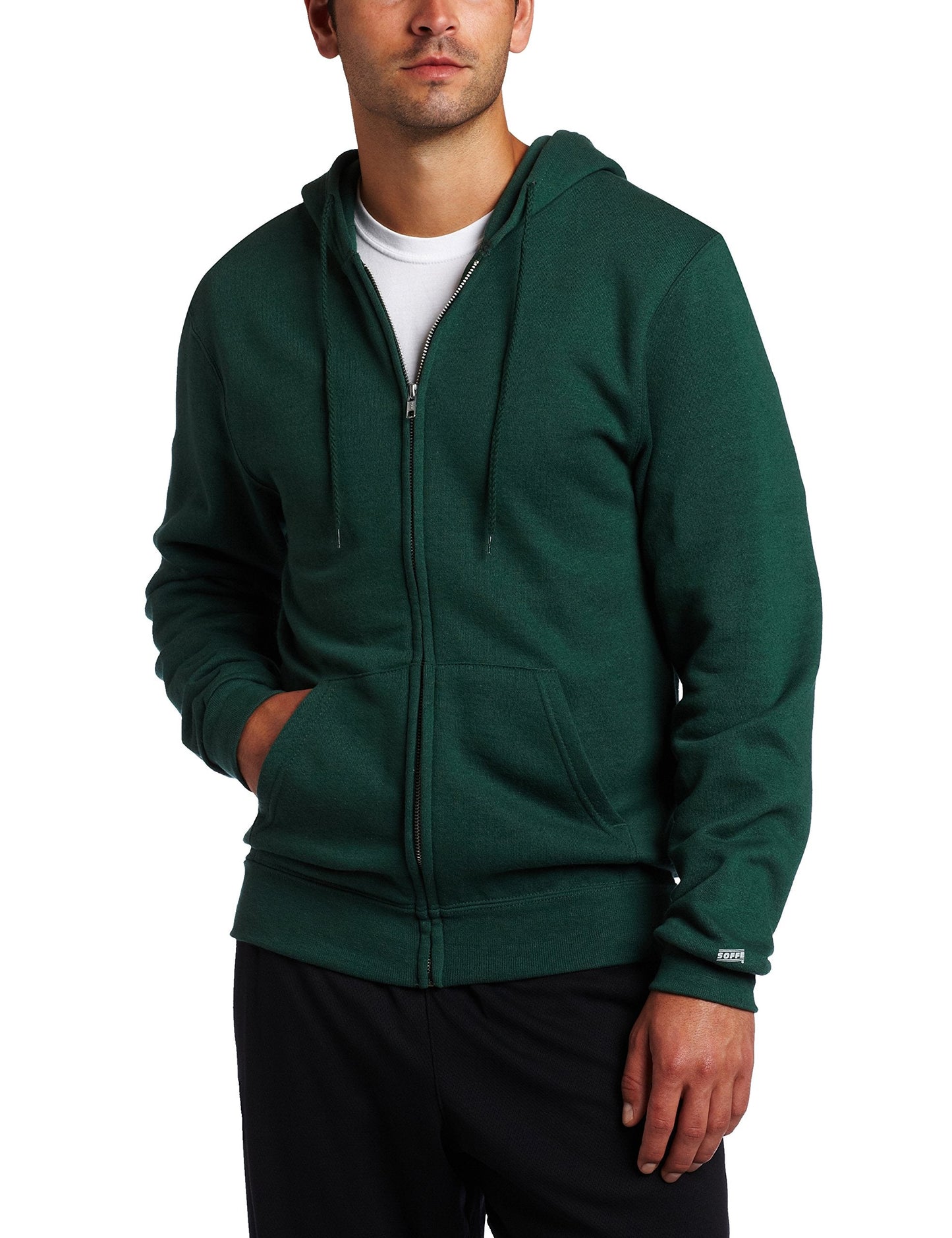 Soffe MJ Men's Training Fleece Zip Hood, Dark Green-301, XX-Large