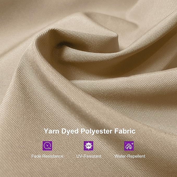 PURPLE LEAF 9'×11.5' Cantilever Patio Umbrella with Base Rectangle Offset Outdoor Umbrella Cover with Zipper for Garden Deck Pool Beige