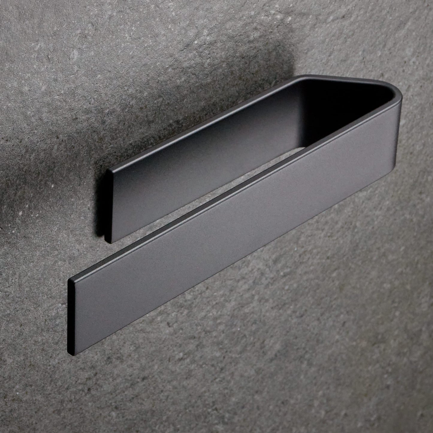 Designfactory Hamburg towel rail | Self Adhesive towel holder | towel rail for bathroom and kitchen | 22 cm | Modern design | Matt Black
