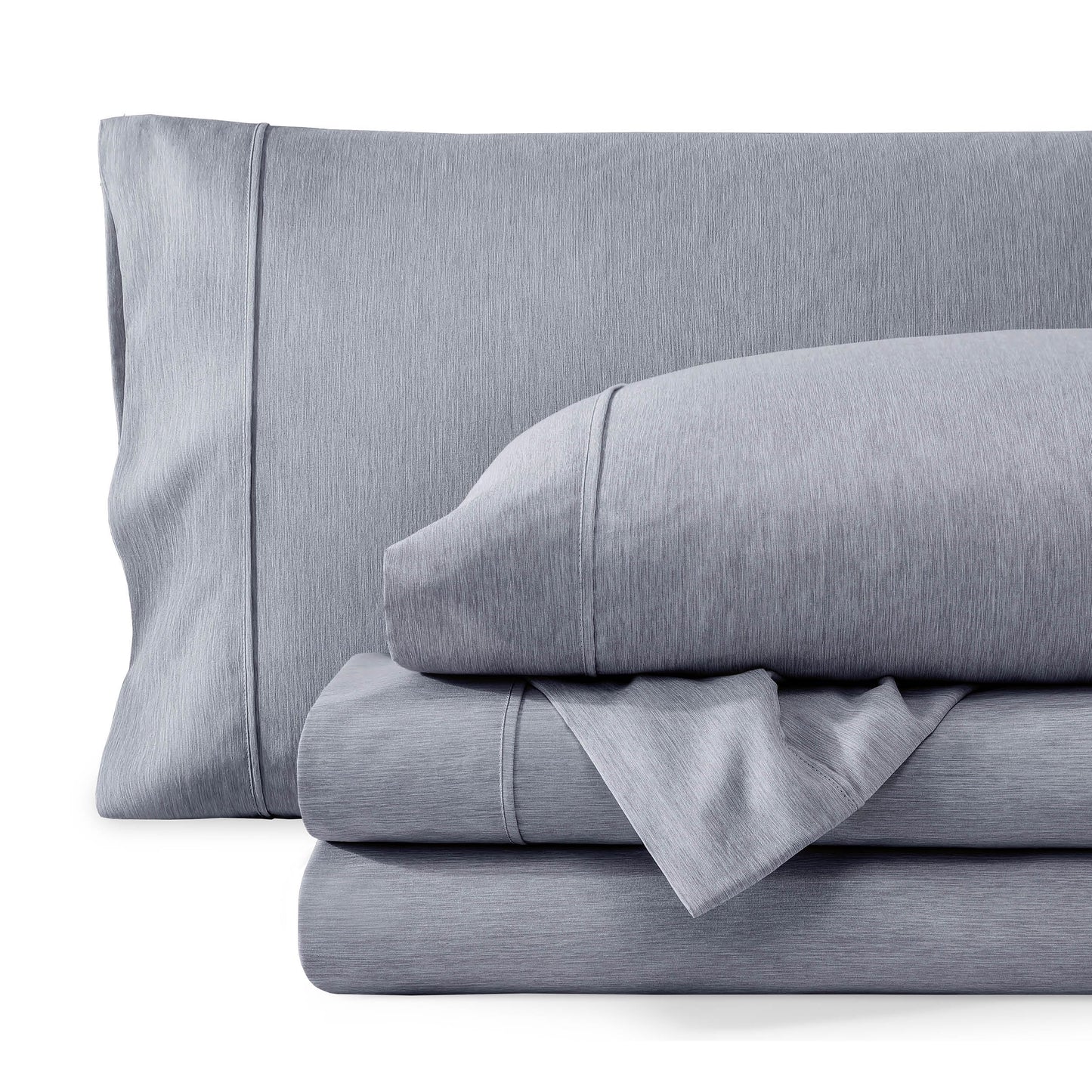 Bare Home Queen Sheet Set - Luxury 1800 Ultra-Soft Microfiber Queen Bed Sheets - Double Brushed - Deep Pockets - Easy Fit - 4 Piece Set - Bedding Sheets & Pillowcases (Queen, Heathered Blueberry)