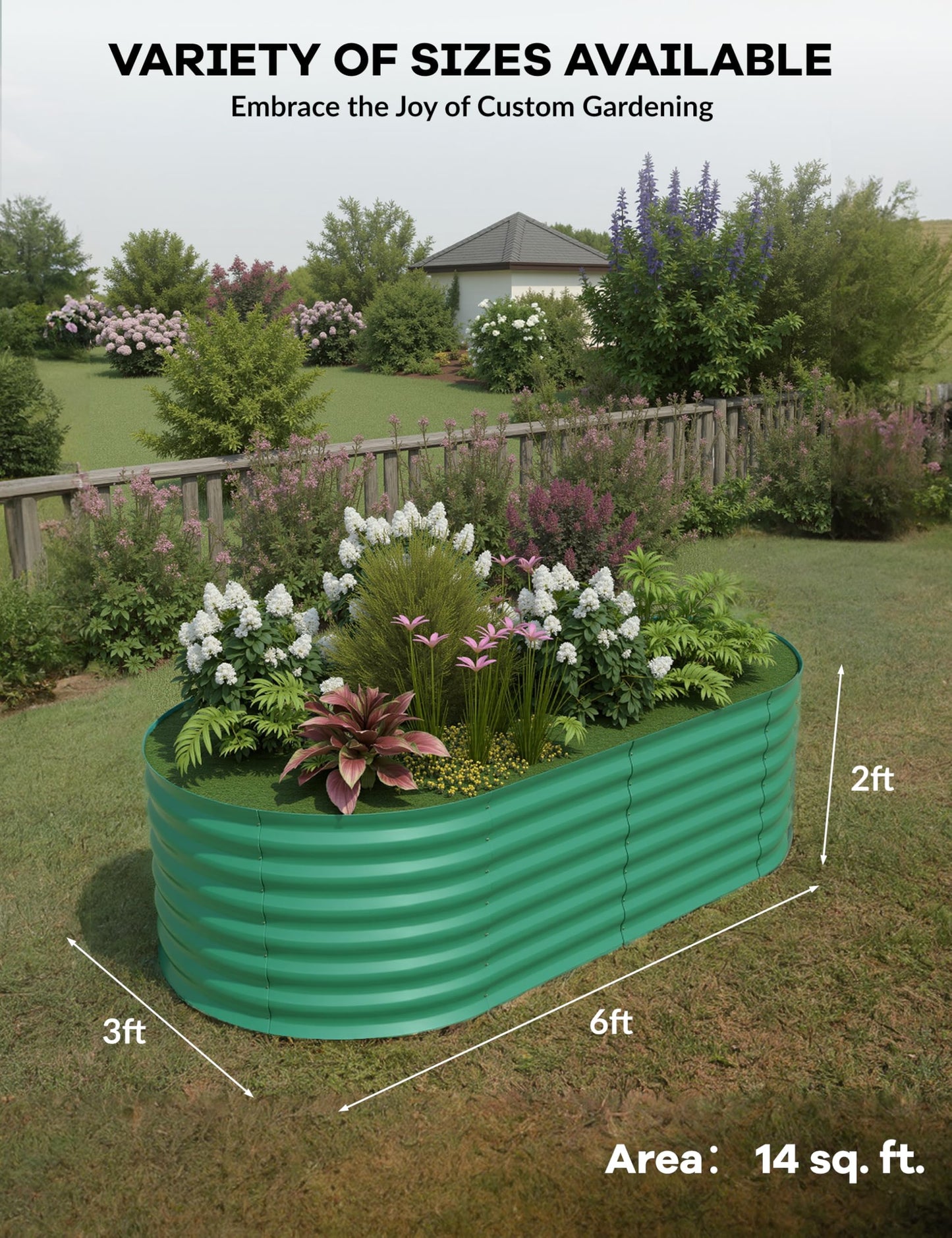 GarveeLife 2 Pcs Raised Garden Beds Outdoor 6x3x2 ft - Galvanized Steel Planter Box for Vegetables, Flowers, Rust-Resistant Garden Box, Easy Assembly Raised Beds, Durable Planters for Outdoor Plants
