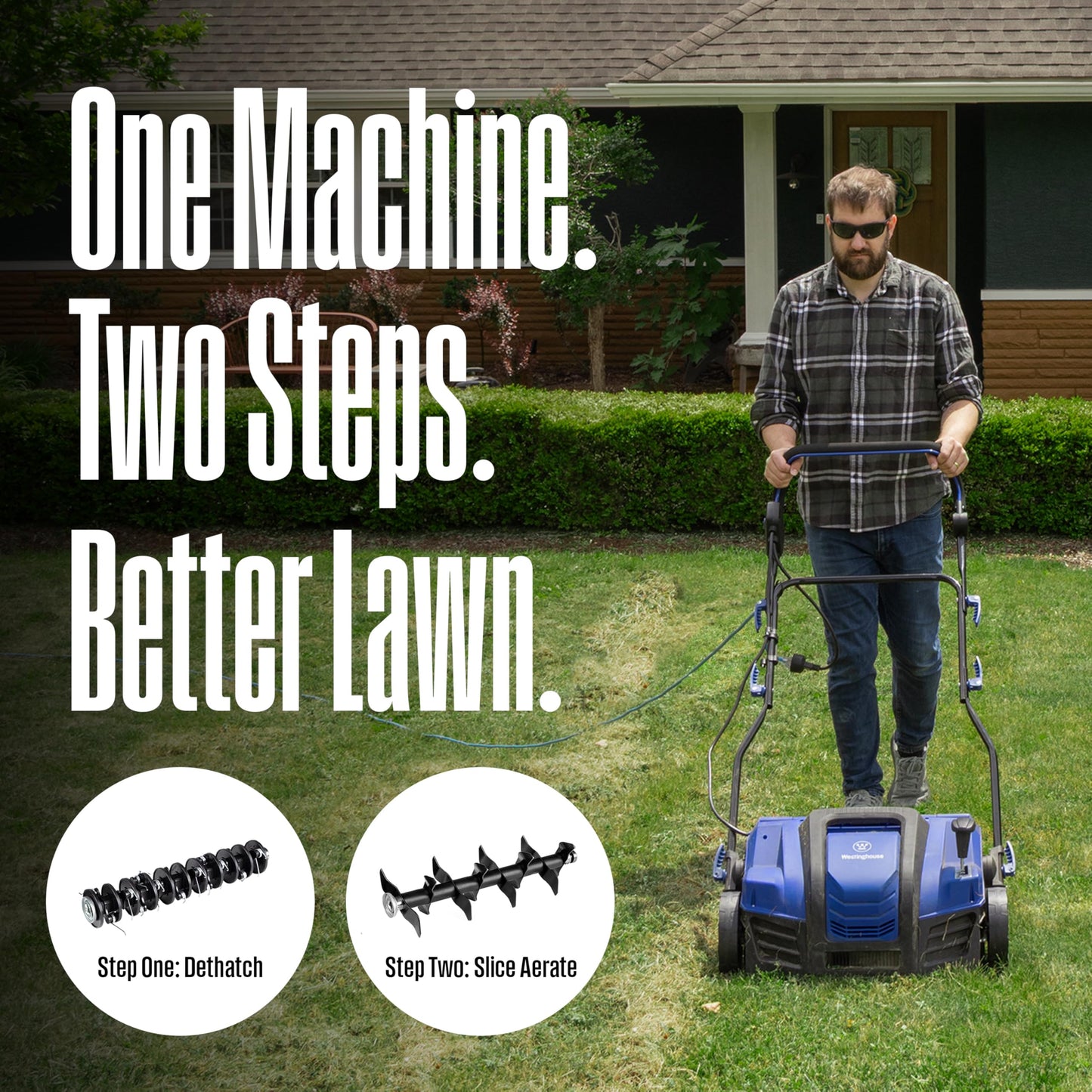 Westinghouse 16" 15-Amp 2-in-1 Electric Dethatcher and Scarifier with Collection Bag