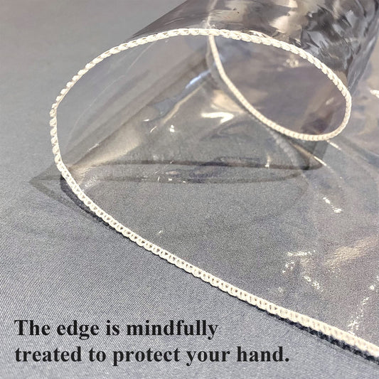 FeelingWarm Clear Table Protector - Oval Clear Vinyl Tablecloth Cover Transparent Plastic Kitchen Waterproof Protector 60x 90 Inch, Oval