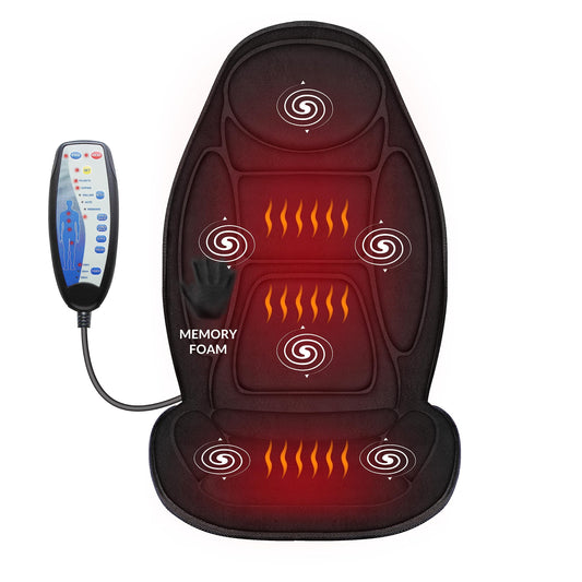 Snailax Back Massager with Heat, Memory Foam Chair Massage Pad, 5 Massage Modes & 2 Heat Settings, Seat Massager for Office Chair,Home Use