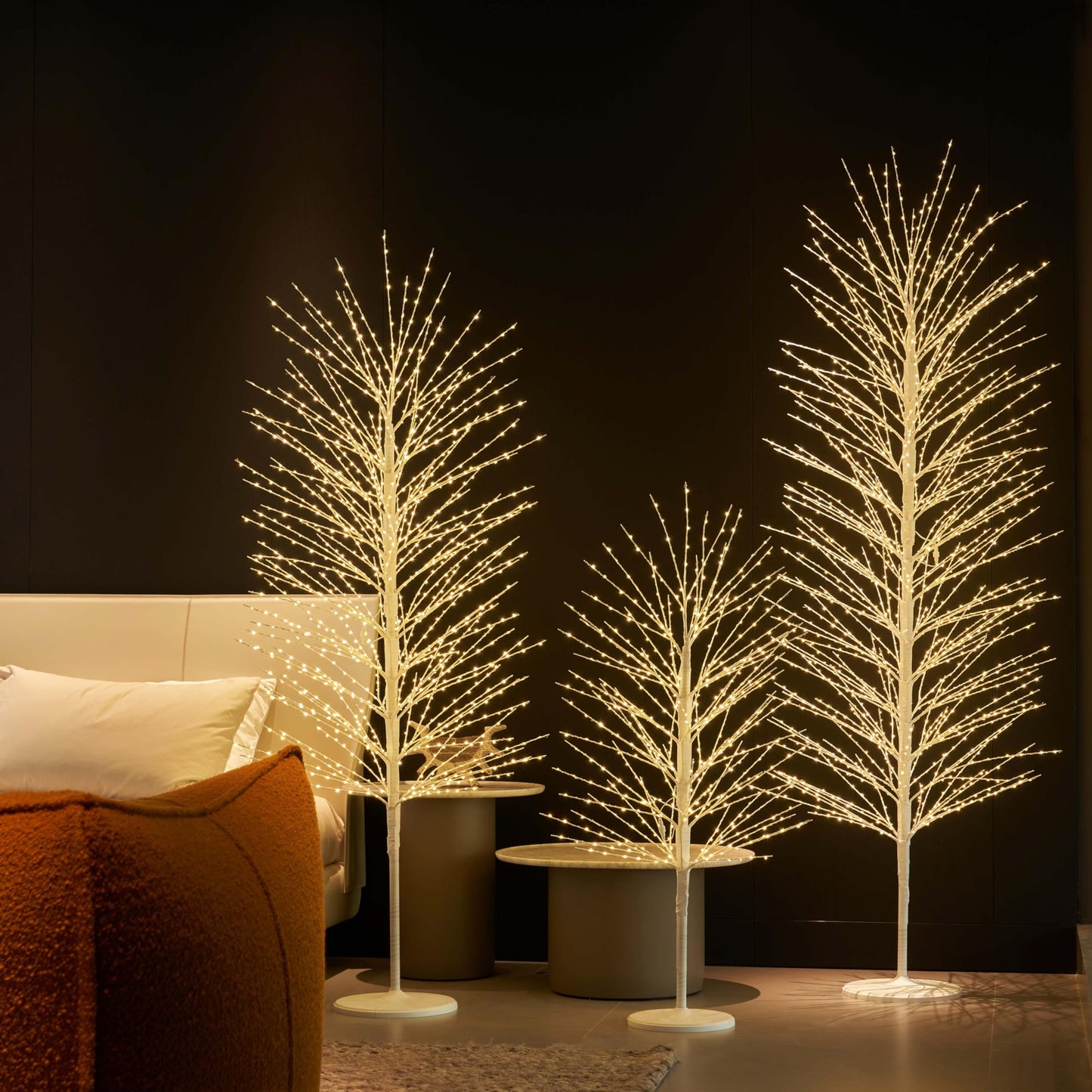 Hairui Lighted White Tree with 576L Warm White Fairy Lights 4FT, Twig Tree with Lights for Indoor Outdoor Home Thanksgiving Christmas Winter Holidays Party Decoration
