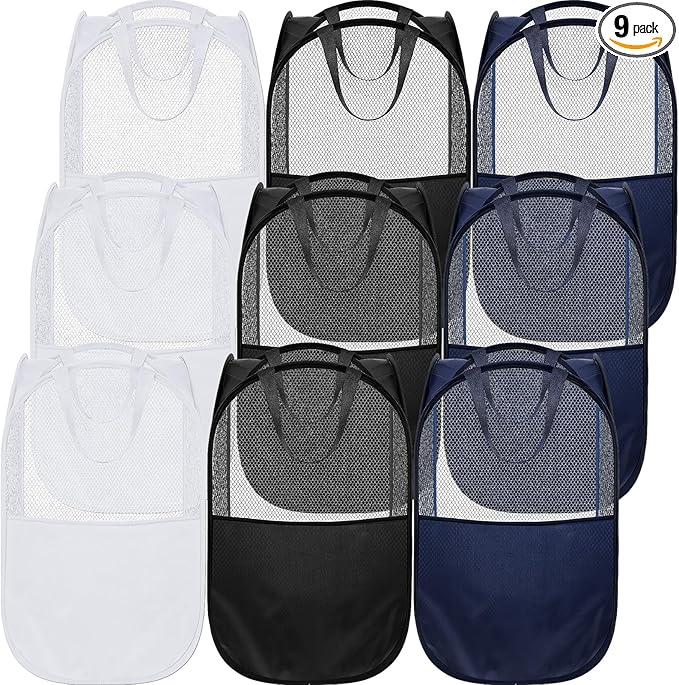 9Pcs Mesh Hamper Pop up Hampers