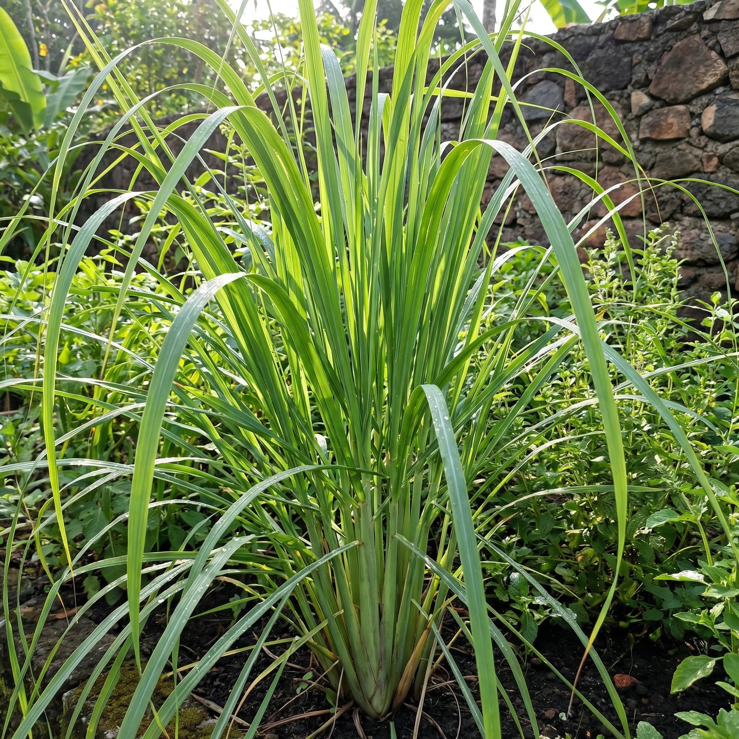 5 Live Lemongrass Plants, Lemon Grass Rooted Stalks, Fragrant Herb for Indoor and Outdoor Gardening, 4-7 Inches