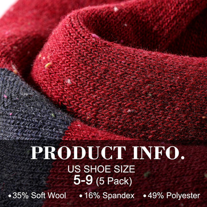 Tavaleu Wool Socks for Women - Winter Soft Thick Warm Socks Vintage Crew Boot Sock Casual