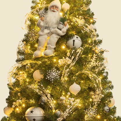 KI Store 8pcs White Weeping Glitter Berry Christmas Tree Picks Spray for Christmas Tree Decor Floral Displays