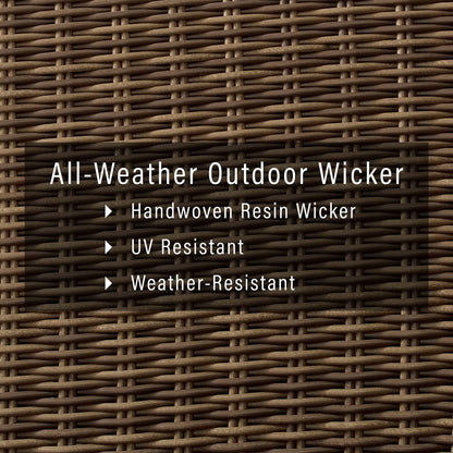 Crosley Furniture Bradenton Wicker Outdoor Storage Box for Patio Furniture Cushions, Pool Floats, Garden Tools, Brown