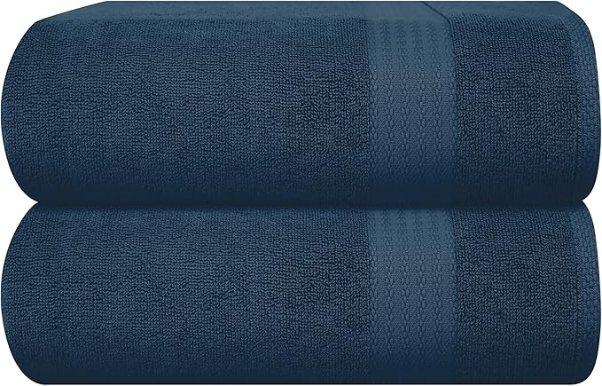 GLAMBURG Premium Cotton Oversized 2 Pack Bath Sheet 35x70-100% Pure Cotton