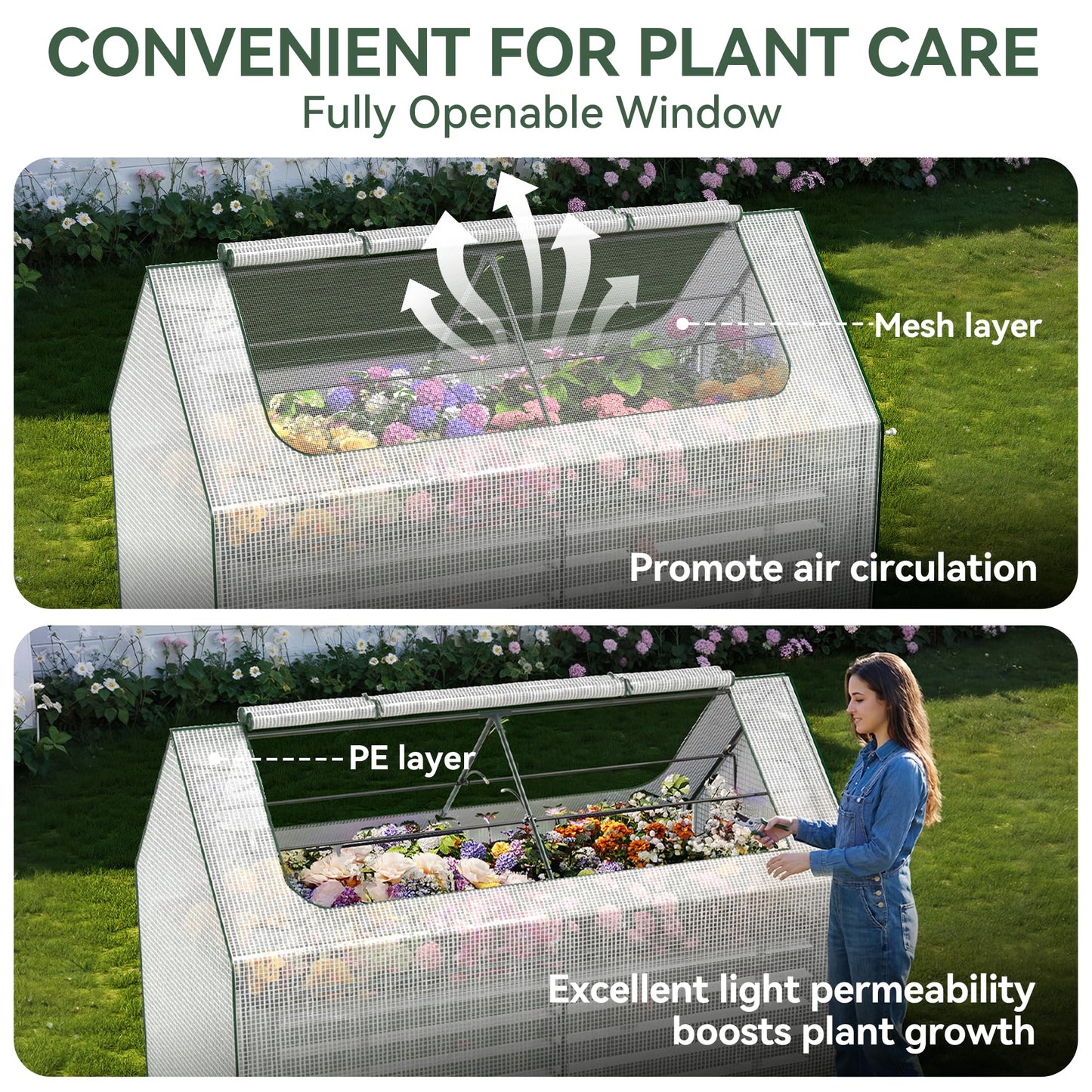 Raised Garden Bed with Self-Watering System, 6x3x2 ft Elevated Planter Boxes Outdoor with PE Cover, Galvanized Raised Beds for Gardening,Vegetables,Flowers, Backyard, Patio