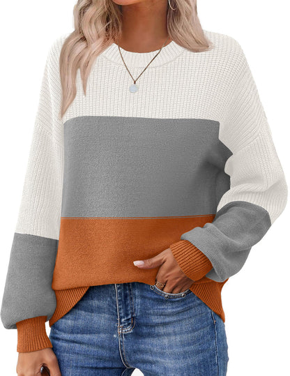 Zeagoo Women's 2025 Fall Chunky Knit Sweater Oversized Crewneck Long Sleeve Winter Cotton Pullover Sweaters Jumper Tops