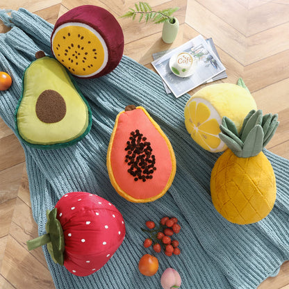 Phantoscope Papaya Shaped Throw Pillow, Fruit Themed Cushion for Couch, Bed and Chair, Pink, 10 x 15 inches