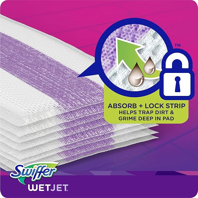 Swiffer WetJet Hardwood Floor Cleaner Spray Mop Pad Refill, Bathroom Cleaning