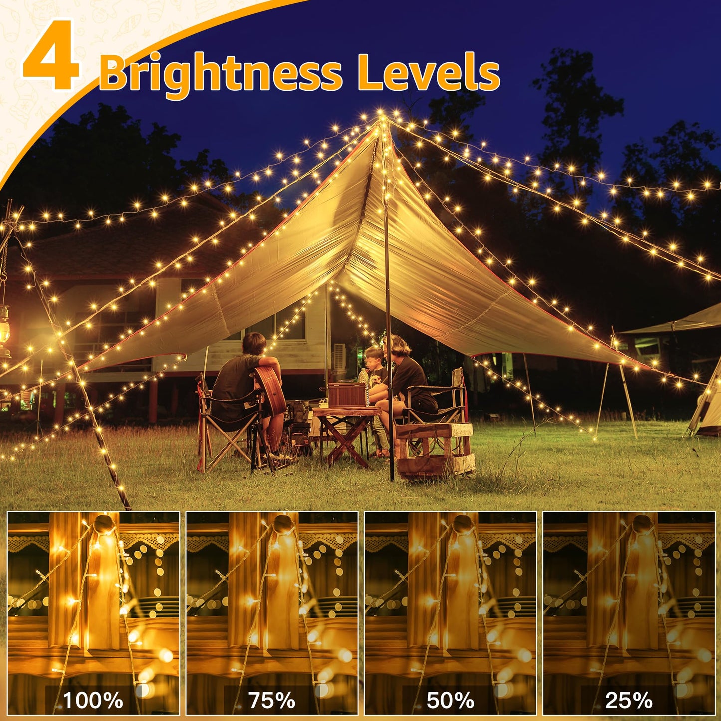 Ollny Fairy Lights Mains Powered, 40m 400 LED Outdoor String Lights, Warm White Waterproof Garden Light with Plug/Timer/8 Modes/Dimmable for Outside/Indoor/Window/Wedding Decorations