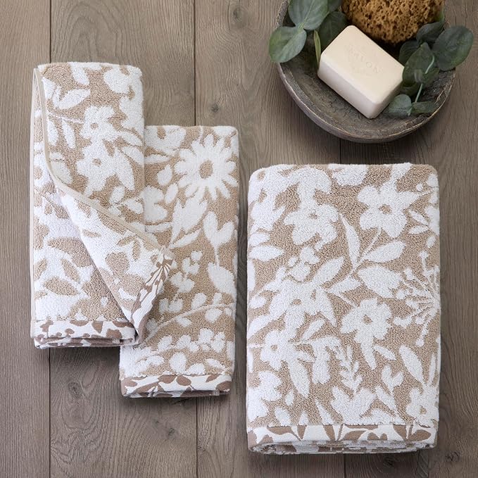 SKL Home Bedford Floral 100% Cotton Premium Bath Towel, 600 GSM, Soft &