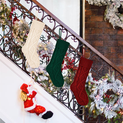 Mr. Pen- Christmas Stockings 6 Pack, 18" Cable Knit Stockings for Christmas, Cable Knit Christmas Stocking for Christmas, Large Stockings Christmas 6 pack, Knit Stockings Christmas, Red, Cream & Green