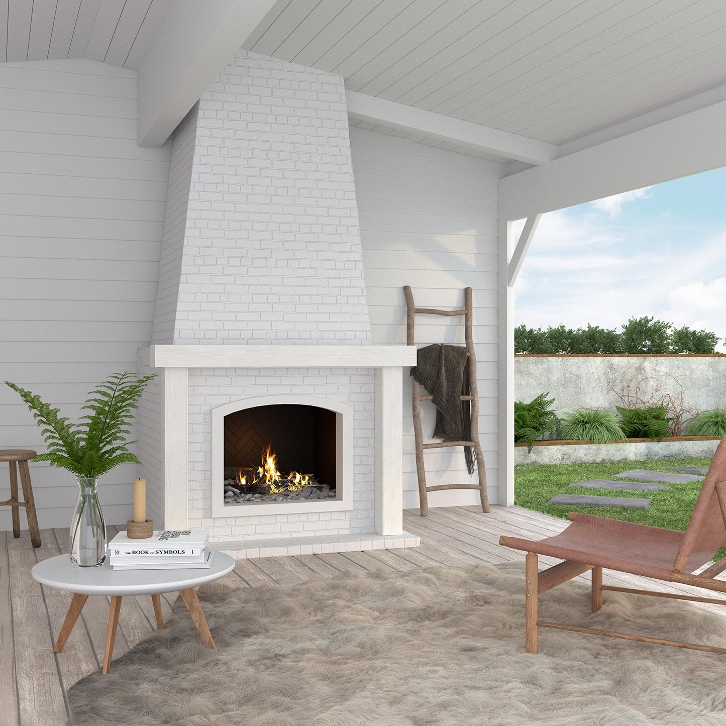 Pearl Mantels ARYB48S Non-Combustible Mantel Surround, Lightly Textured Salt Hand Applied Finish, Interior Opening 48" W x 42" H