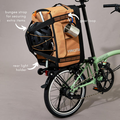 Vincita Voyage B.D.R. 3-in-1 Rear Rack Bag – 37L Backpack, Duffle & Pannier Combo – KLICKfix UniKlip 2.0 Quick Release – Water-Resistant Touring Gear for Folding Bikes. (Blue)