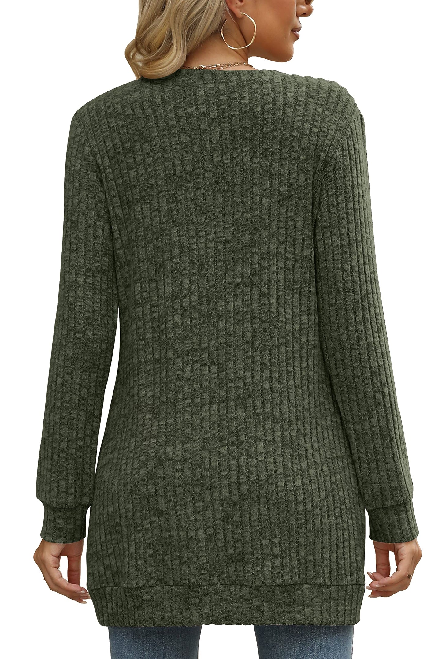 Sweaters for Women Long Sleeve Crewneck Sweatshirt Loose Casual Tunic Tops