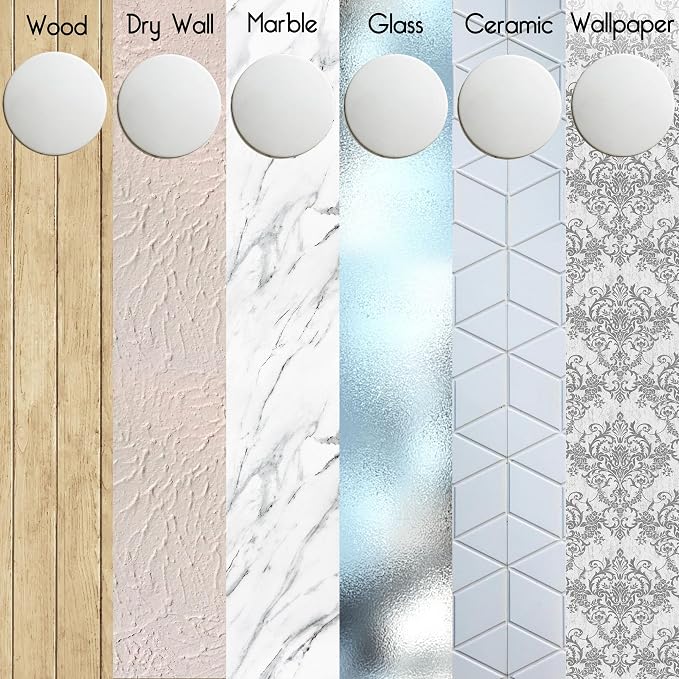 Door Stoppers X-Large 5" (3 Pack) - Door Stoppers for Wall with Strong Back Adhesive - Quiet and Shock Absorbent Silicone Wall Protectors from Door Knobs - Protects Every Surface - White