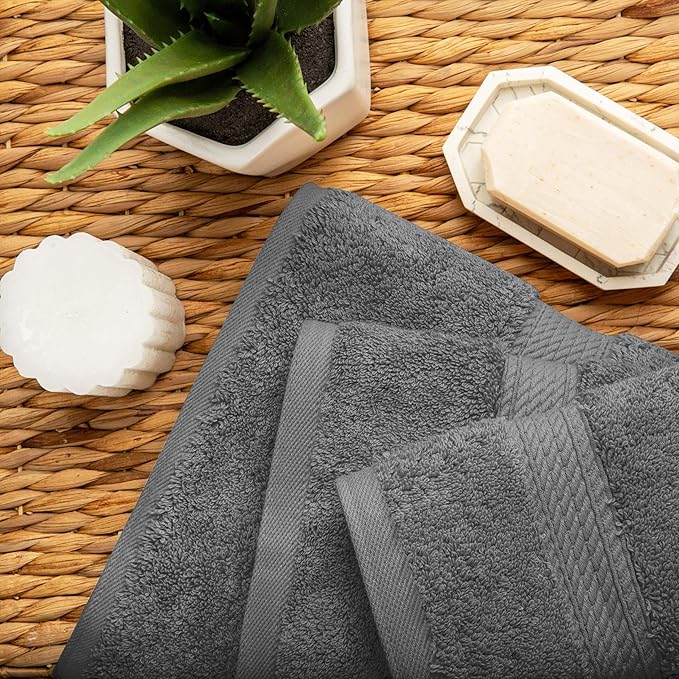 SUPERIOR Egyptian Cotton Pile 3 Piece Towel Set, Includes 1 Bath, 1 Hand