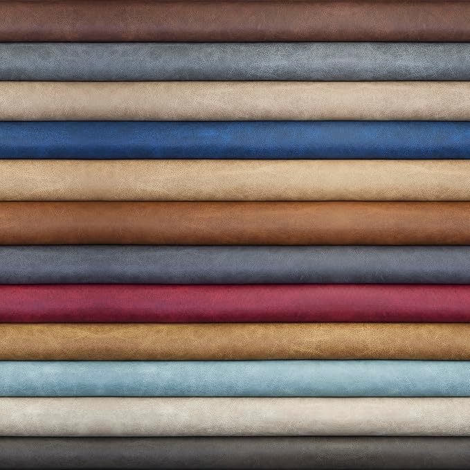 Faux Leather Fabric, Thick Durable Synthetic Repholstery Leather Vinyl