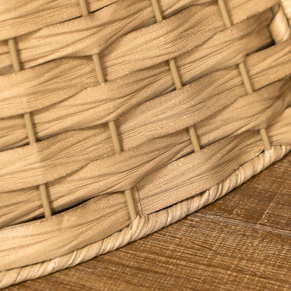 HOMCOM 27 inch Rustic Christmas Tree Collar, Plastic Woven Christmas Tree Skirt, Base Cover for Party, Holiday, Home Decoration, Natural