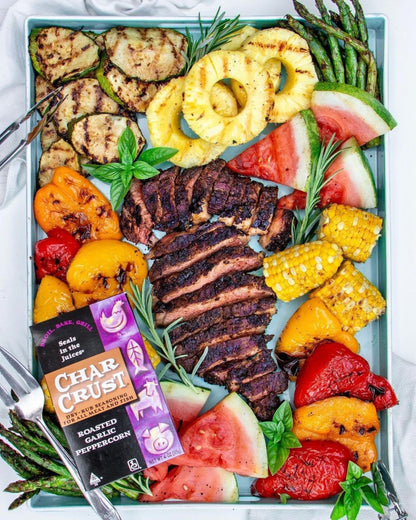Char Crust Dry-Rub Seasonings 2-Flavor Grilling Gift Pack | All American Barbecue and Roasted Garlic Peppercorn | BBQ Rubs for Steak, Chicken, Burgers, Fish | 4 Ounce (Pack of 2)
