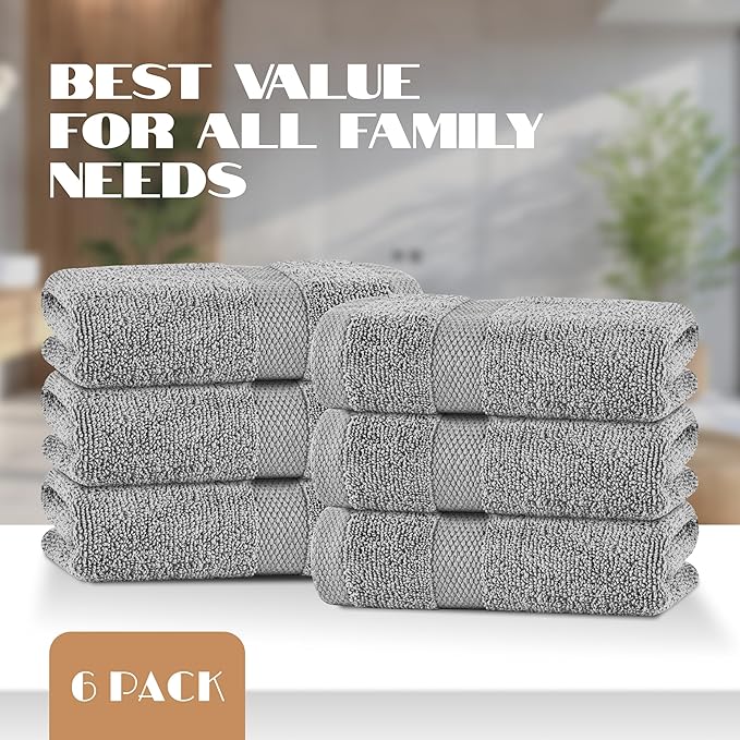 White Classic Light Gray Hand Towels