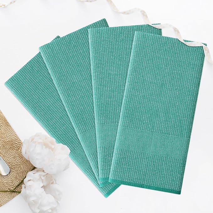 Homaxy Premium Kitchen Towels, Large Cotton Kitchen Hand Towels, Flat and Terry