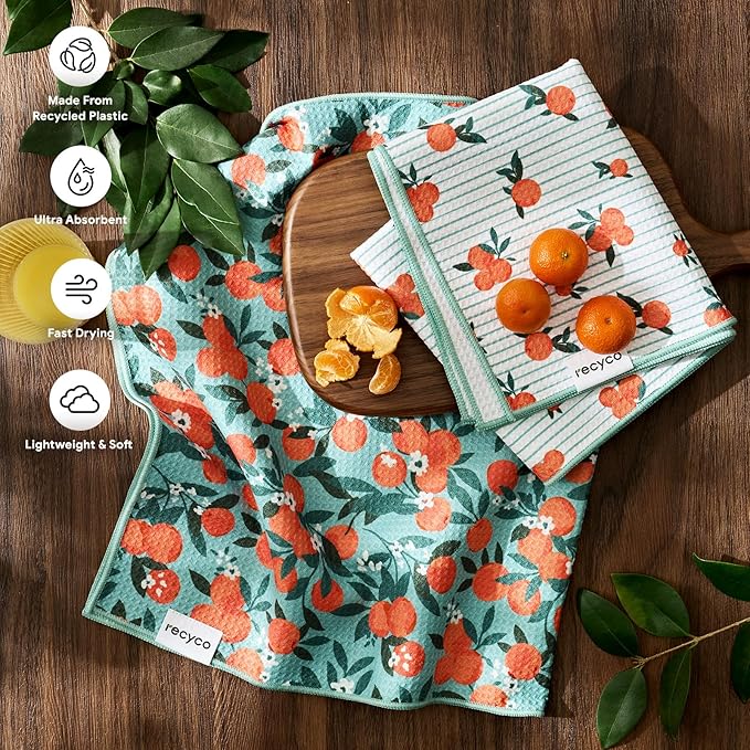 RECYCO Waffle Kitchen Towel Set of 2