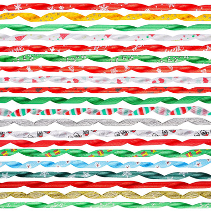 LIUYAXI 20 Rolls 100 Yards Christmas Ribbon for Gift Wrapping,3/8 Inch Christmas Ribbon,Christmas Satin Grosgrain Ribbon for Crafts DIY Holiday Christmas Decorations